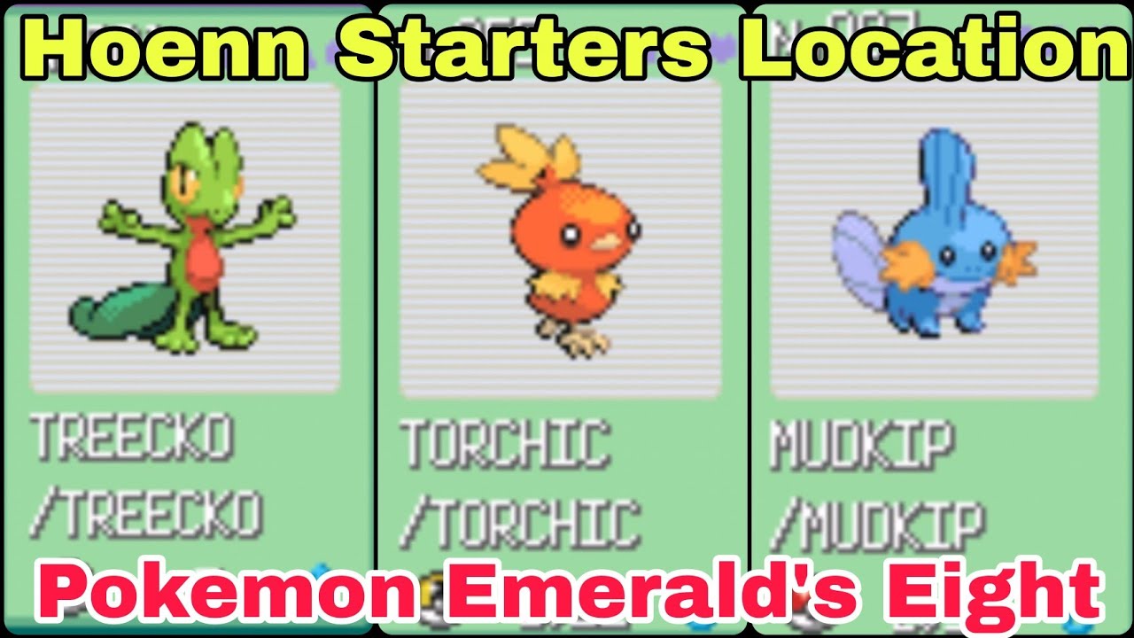 Treeko, Torchic And Mudkip Location In Pokemon Emerald's Eight | Hoenn Starters Location