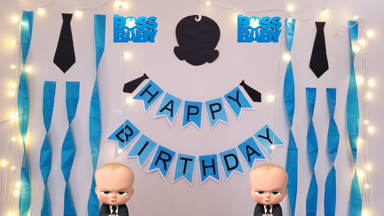 very easy birthday decoration at home/diy boss baby birthday decoration /paper crafts planet