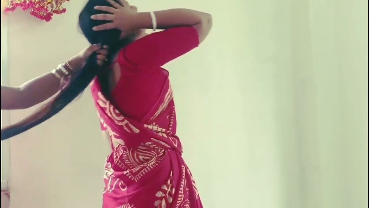 So hard pulling long hair||hair pulling bengali women||indian housewife long hair pulling||
