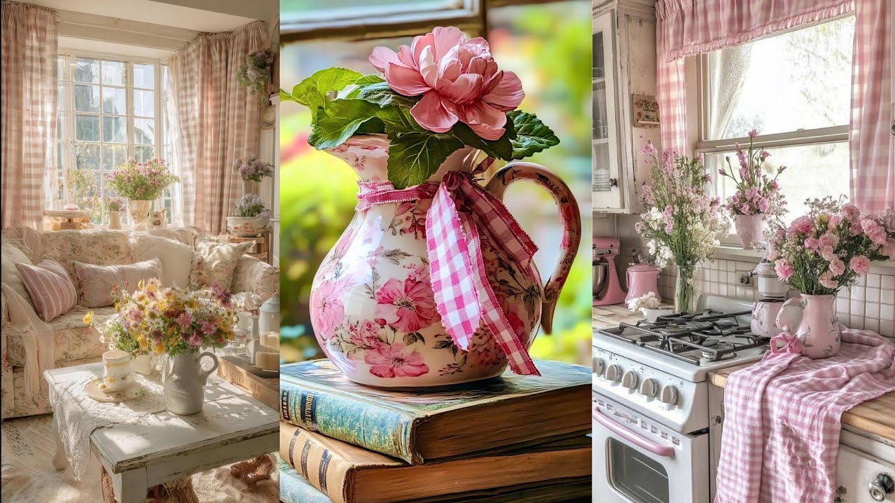 🌷 INSIDE a Vintage Cottage Full of Feminine Charm: Floral & Gingham Decor |Cozy Interiors & Designs.