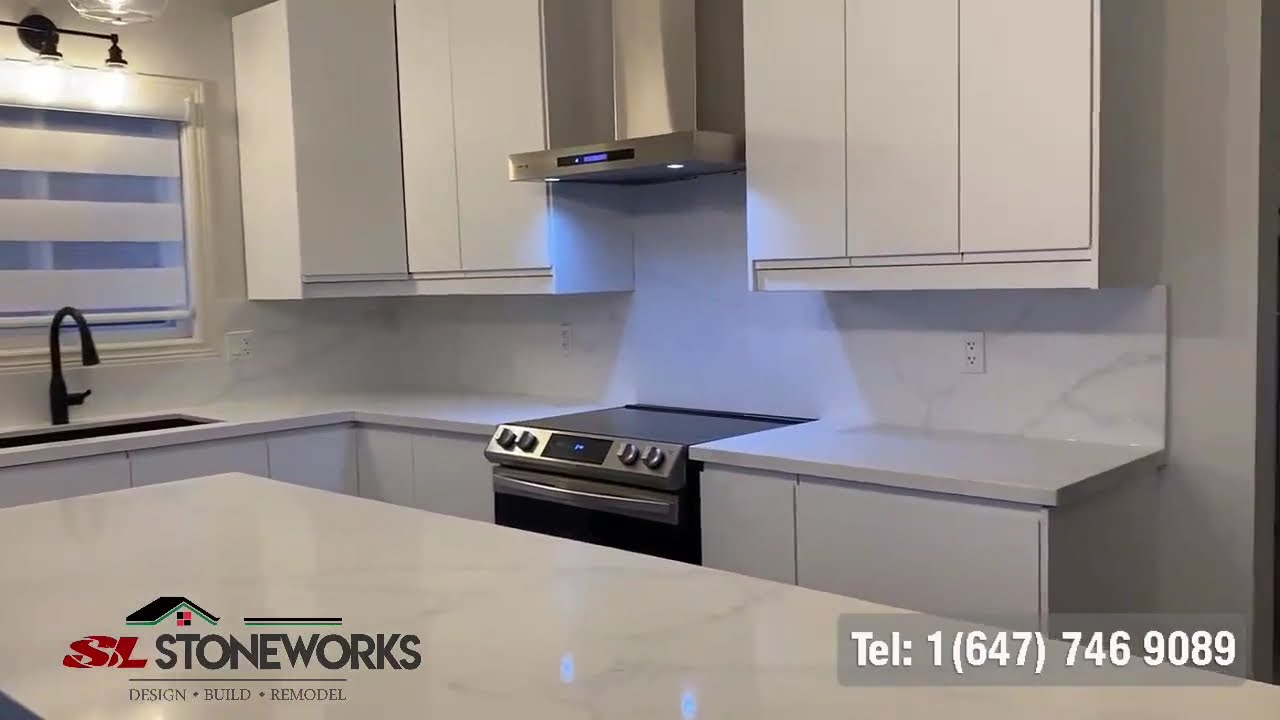 Ikea kitchen and Quartz Countertop ideas  #ModernKitchen SLGC025 by #slstoneworks