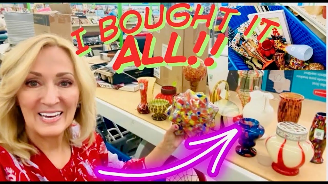 you can BET these went RIGHT IN MY GOODWILL CART! | Counter Top Stone Yard & Tile Store Visit