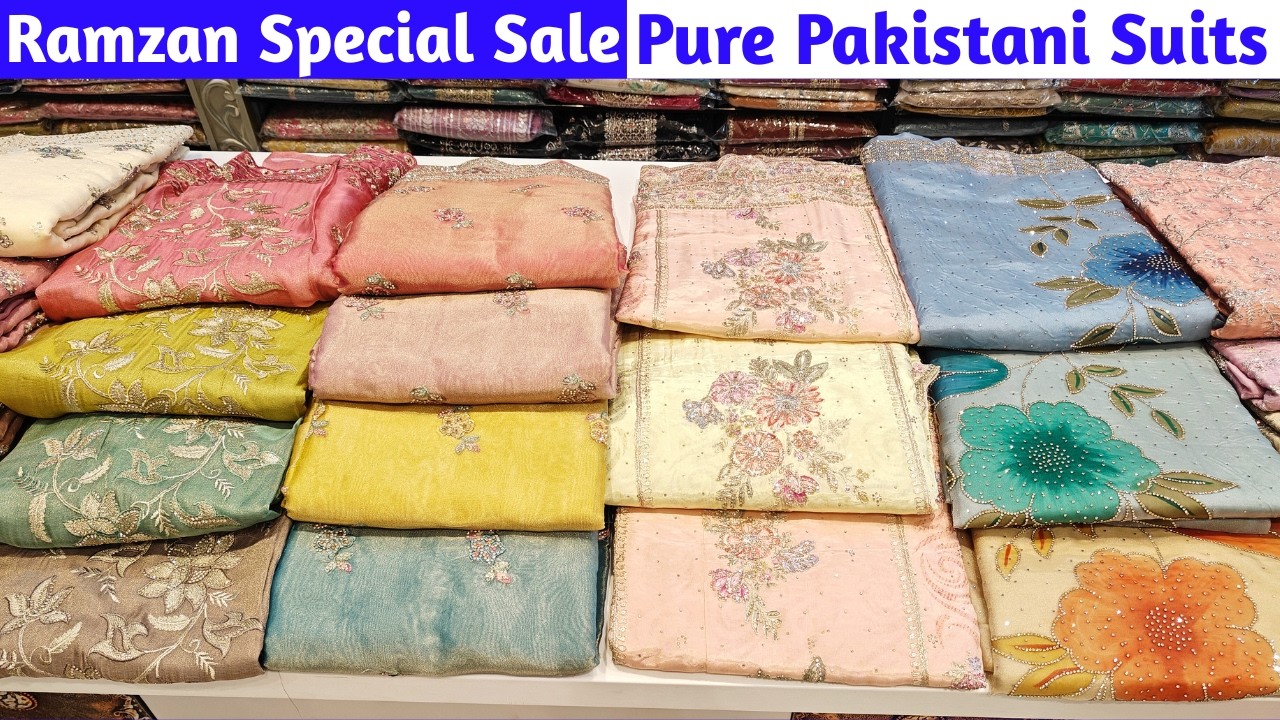 #falak Ramzan Sale || Premium Designer Partywear Pakistani Suits Materials At Offer Prices