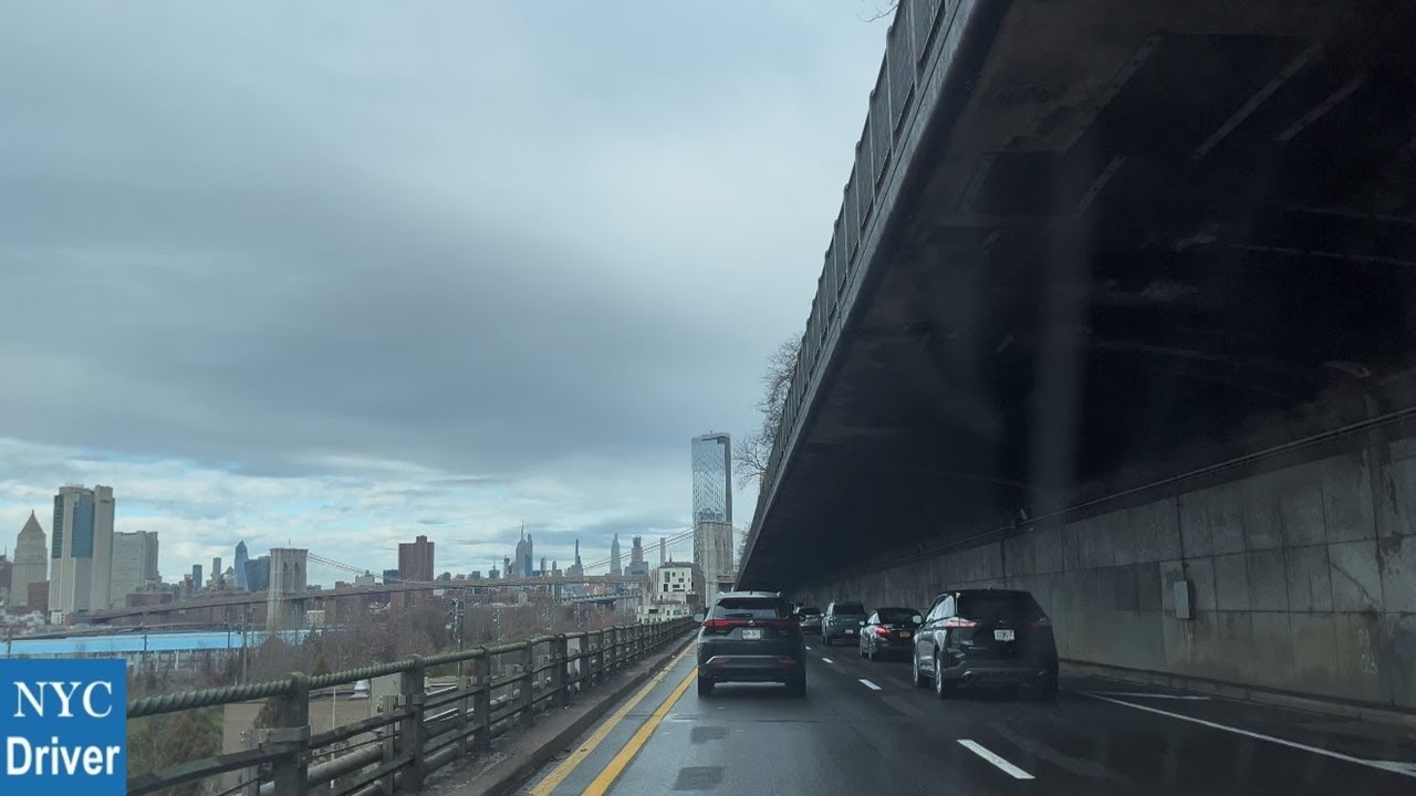 New York City | 4K Driving from Brooklyn to Manhattan, NY (Rainy Day)