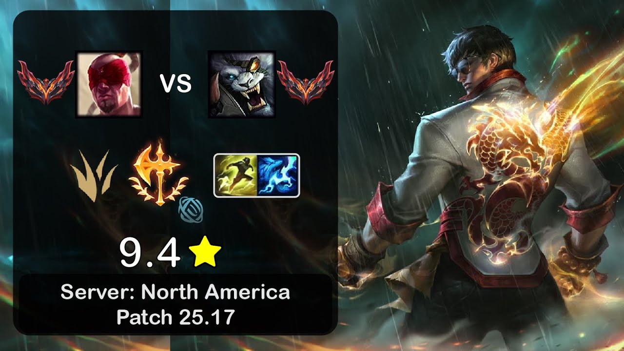 Lee Sin Jungle vs Rengar - NA GrandMaster - Patch 25.17