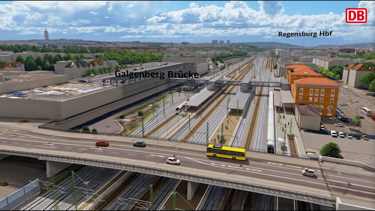 Mehrgleisiger Ausbau Regensburg–Obertraubling: Abschnitt Regensburg–Burgweinting / 3D-Animation