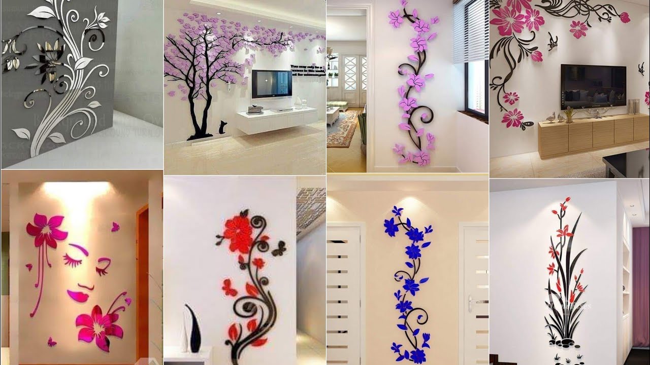 Latest flowers wall painting Design    || wall painting art ||Beautiful wallpaper design ideas 2021