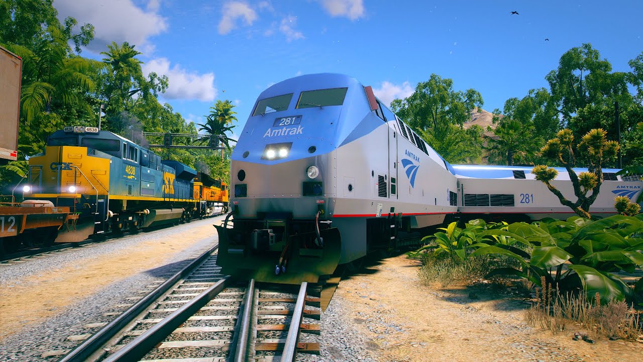 Driving AMTRAK GE GENESIS through Abandoned Railroads with 2 Trains 2 Tracks! - Grand Theft Auto V