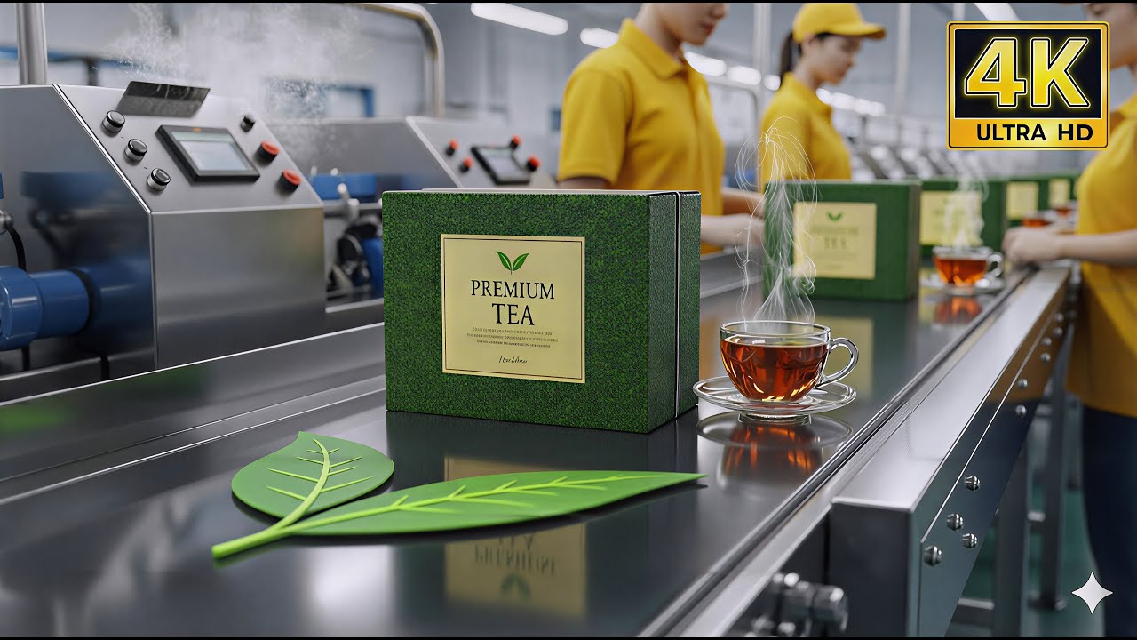 Inside a Modern Tea Factory - From Tea Leaves to Premium Tea Boxes (Full Process)