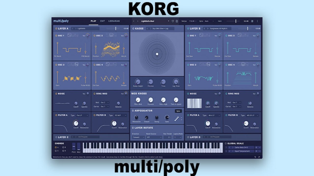 Korg Multi Poly Synthesizer Analogue Modelling Presets Demo