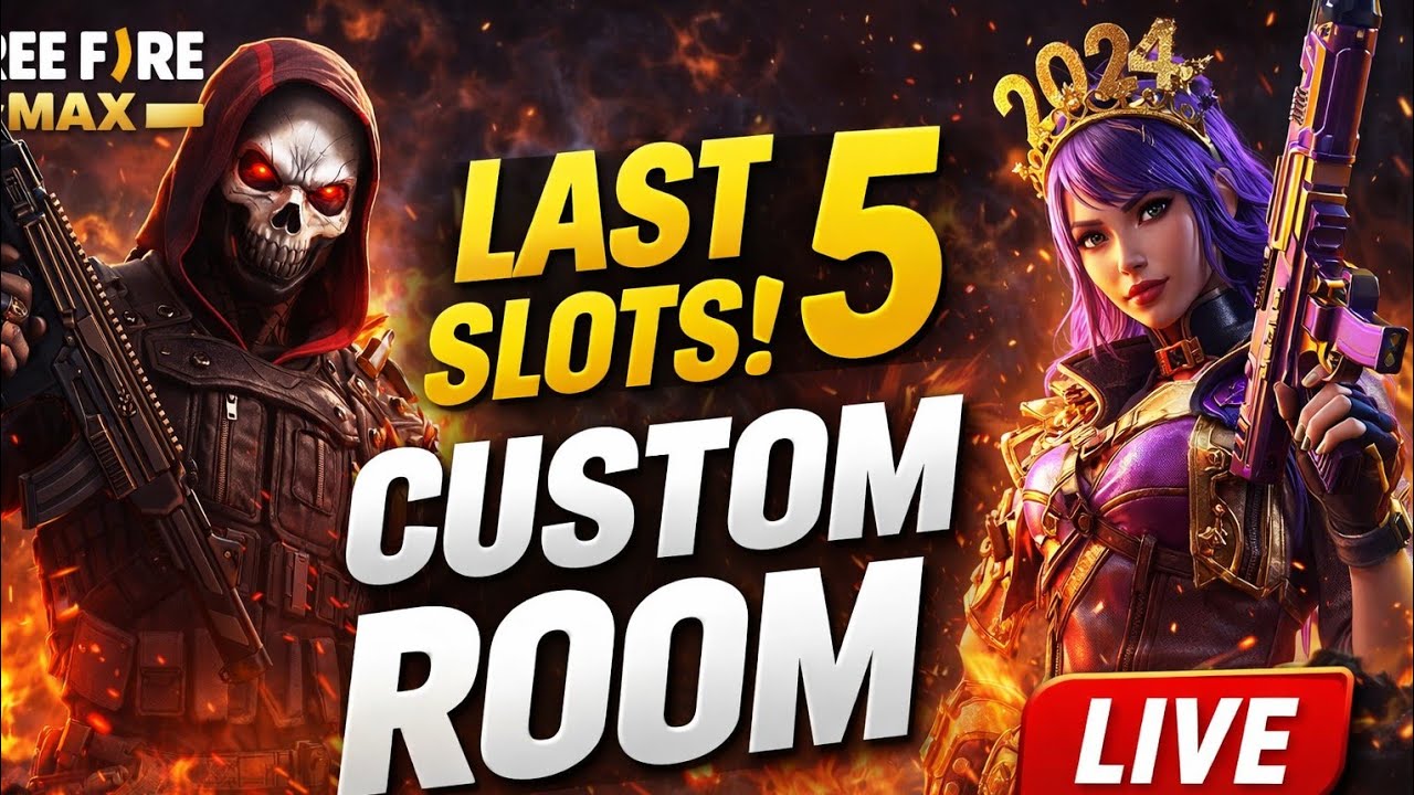 50 PLAYERS CUSTOM ROOM🔥FINAL 5 SLOTS FAST JOIN|FREE FIRE MAX LIVE #freefiremax#ffmaxlive#customroom