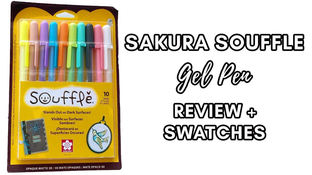 Sakura Souffle Gel Pens Swatch & Review on White, Kraft, and Black Paper! by Sarah Style Designs