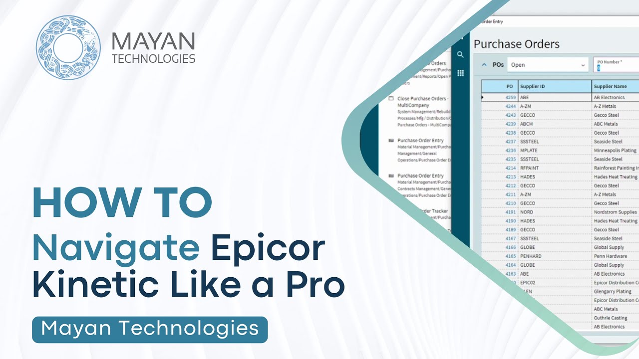 How To Navigate Epicor Kinetic Like a Pro