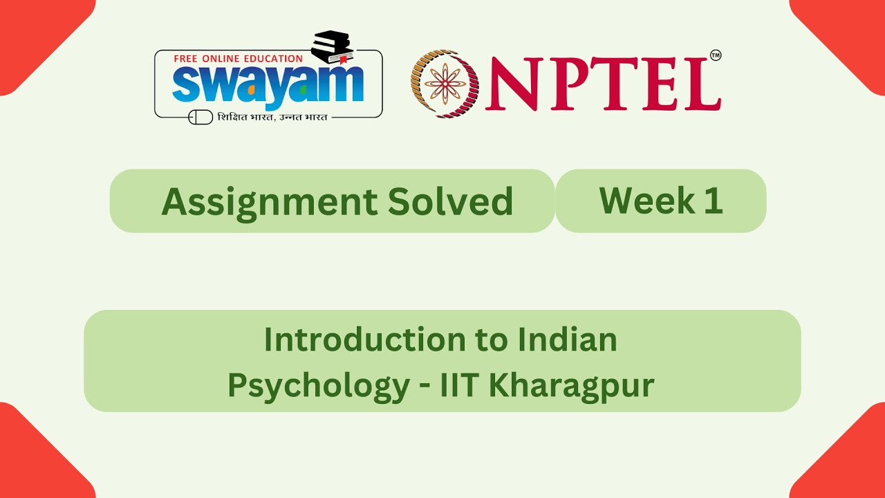 Introduction to Indian Psychology Week 1 | NPTEL ANSWERS 2026 #nptel2026 #myswayam #nptel #nptelexam