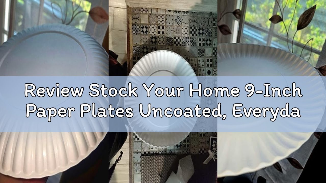 Review Stock Your Home 9-Inch Paper Plates Uncoated, Everyday Disposable Plates 9