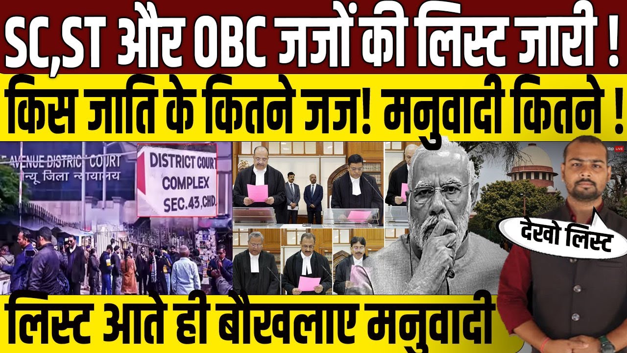 किस जाति के कितने जज? | SC/ST OBC | Supreme Court | High Court | CJI Justice Suryakant | Manuwadi |