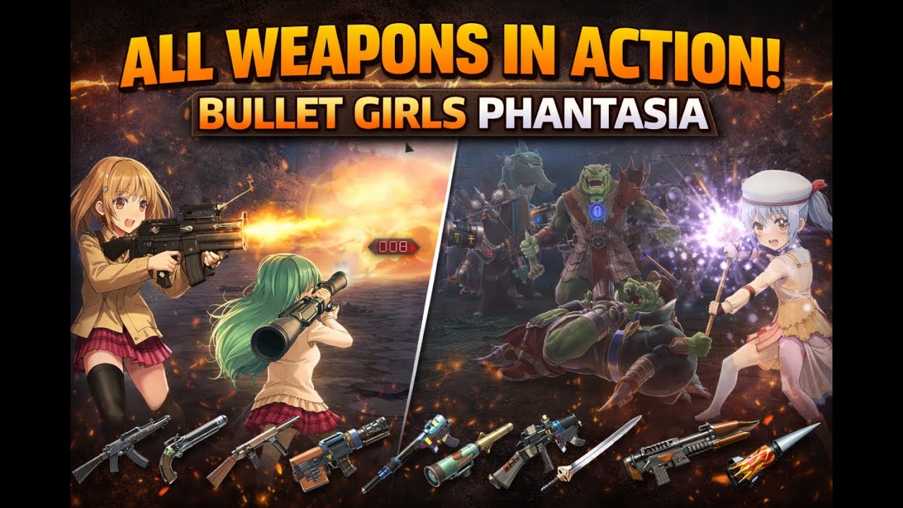 Every Weapon in Bullet Girls Phantasia (All Combat Types in 47 Seconds)