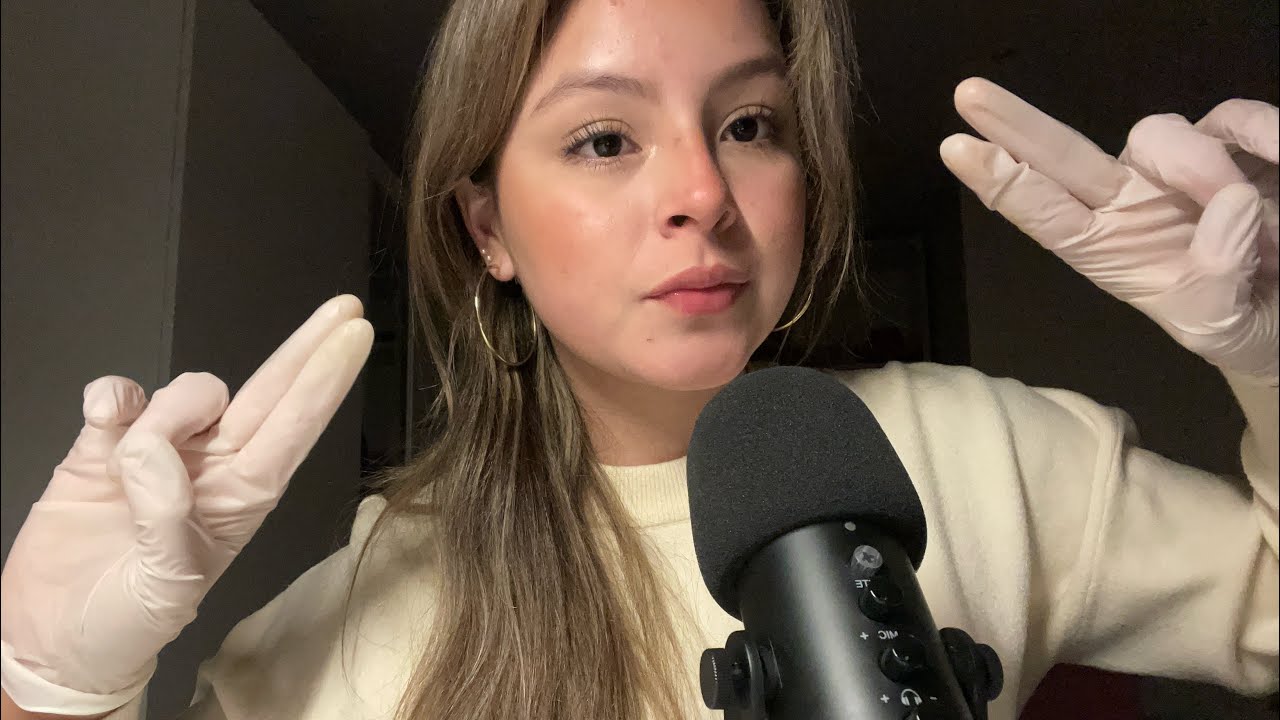 ASMR-обследование черепных нервов в перчатках