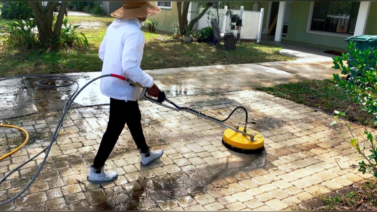 Pressure Washing Paver Driveway (MUST WATCH)