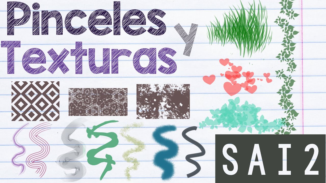 【SAI 2】Cómo hacer pinceles de dispersión? (Scatter) - Explicación sobre pinceles y material GRATIS