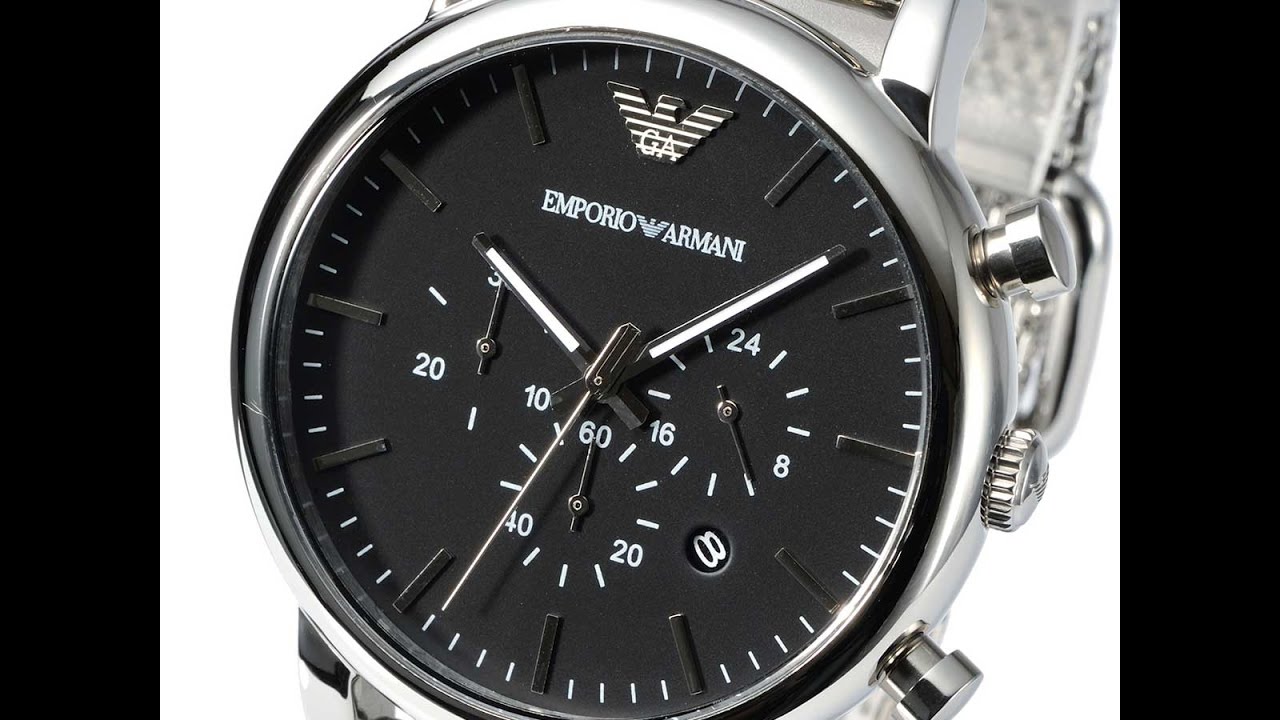 EMPORIO ARMANI AR1808 MENS WATCH CLASSIC CHRONO SILVER STAINLESS MESH REVIEW アルマーニ シルバー レビュー メンズ
