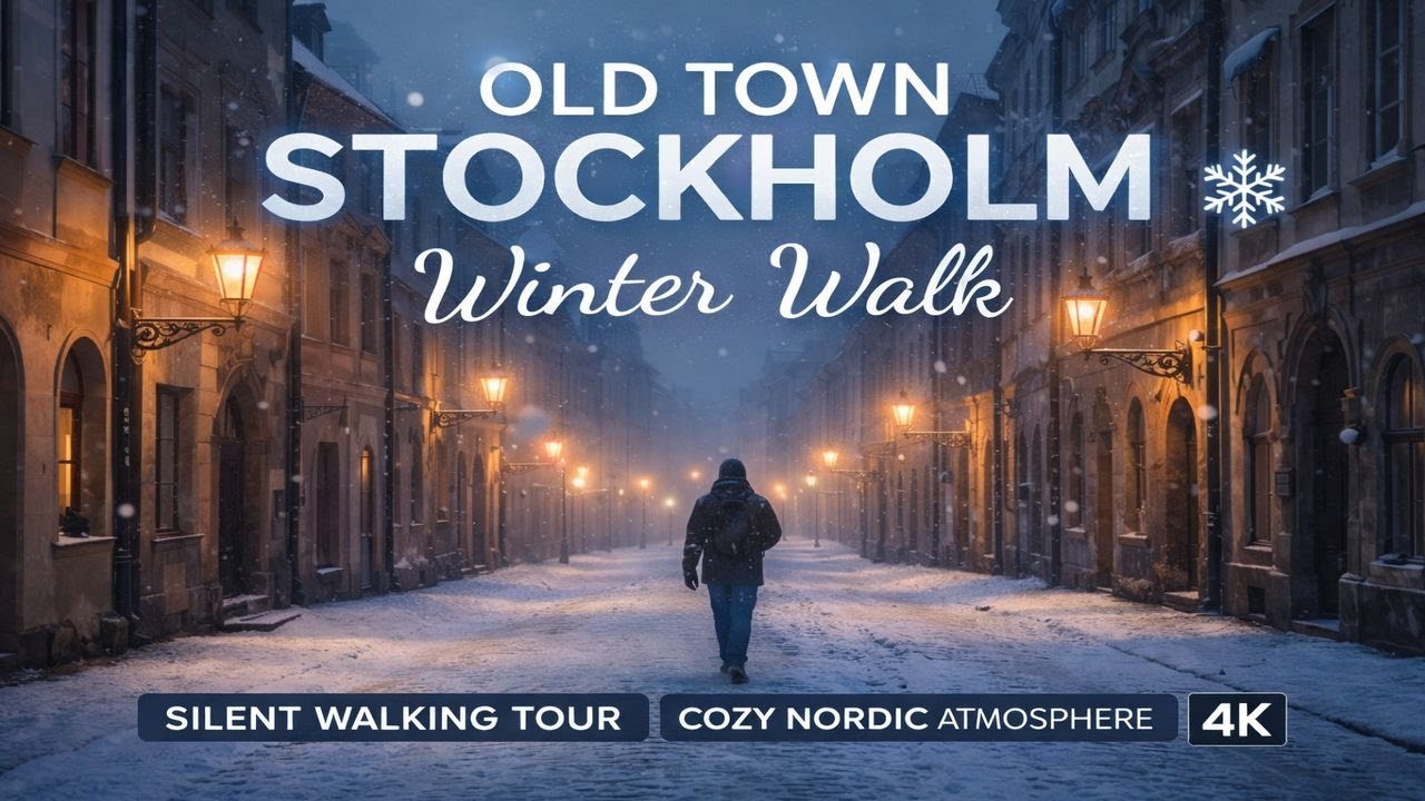 Old Town Stockholm Winter Walk ❄️ | Silent Walking Tour | Cozy Nordic Atmosphere | 4K