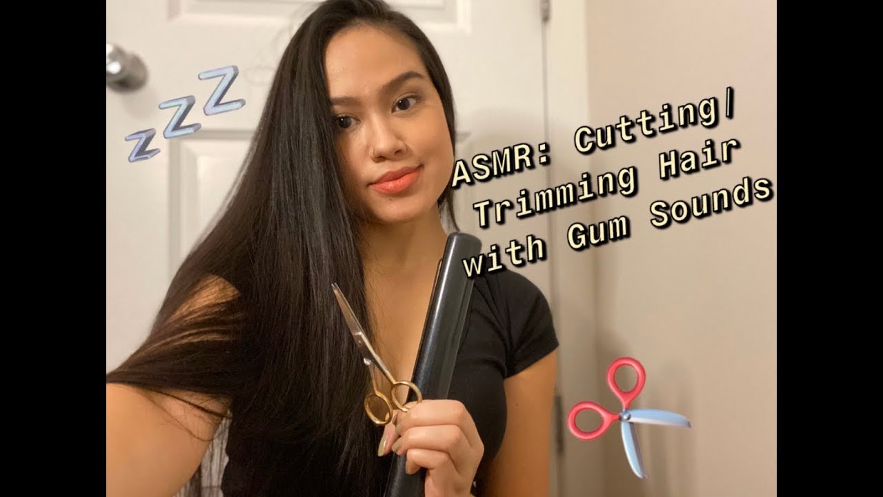 ASMR: Hair Cutting, Straightening, and Brushing (with Gum Chewing/Snapping)