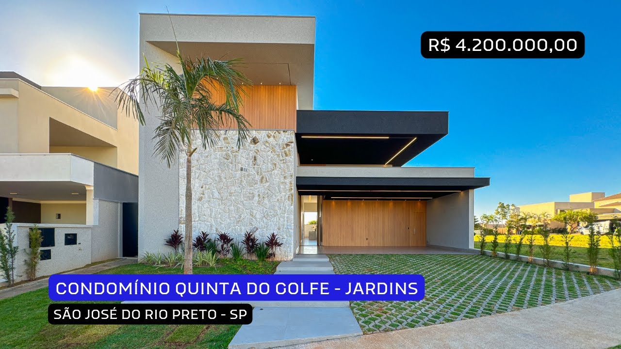 R$ 4.200.000,00 Casa Nova Para Venda no Condomínio Quinta do Golfe Jardins, São José do Rio Preto