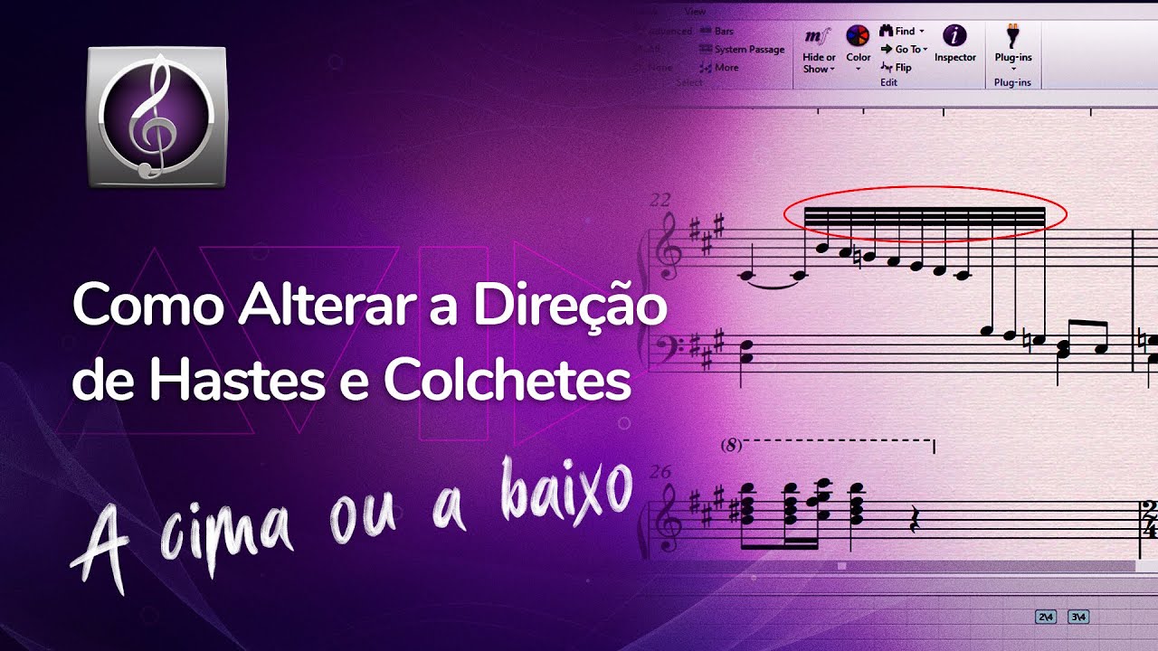 Sibelius Pr&aacute;tico - Como modificar hastes e colchetes (How to switch brackets and stems)
