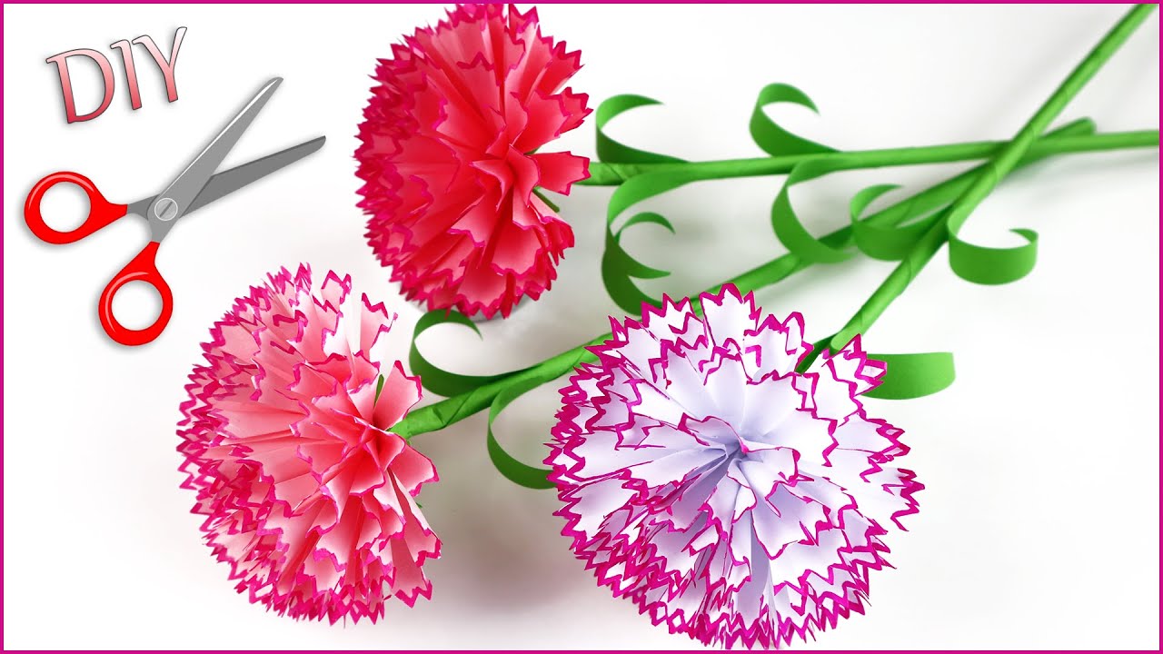 🌸Бумажные цветы 🌸Как сделать цветы Гвоздики из бумаги