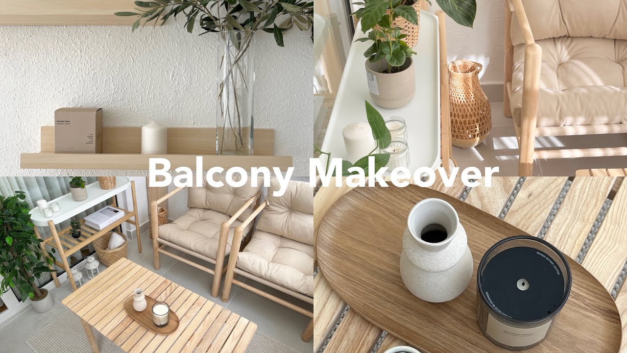 apartment aesthetic and cozy / small balcony makeover 🎍/ balcony decorating ideas