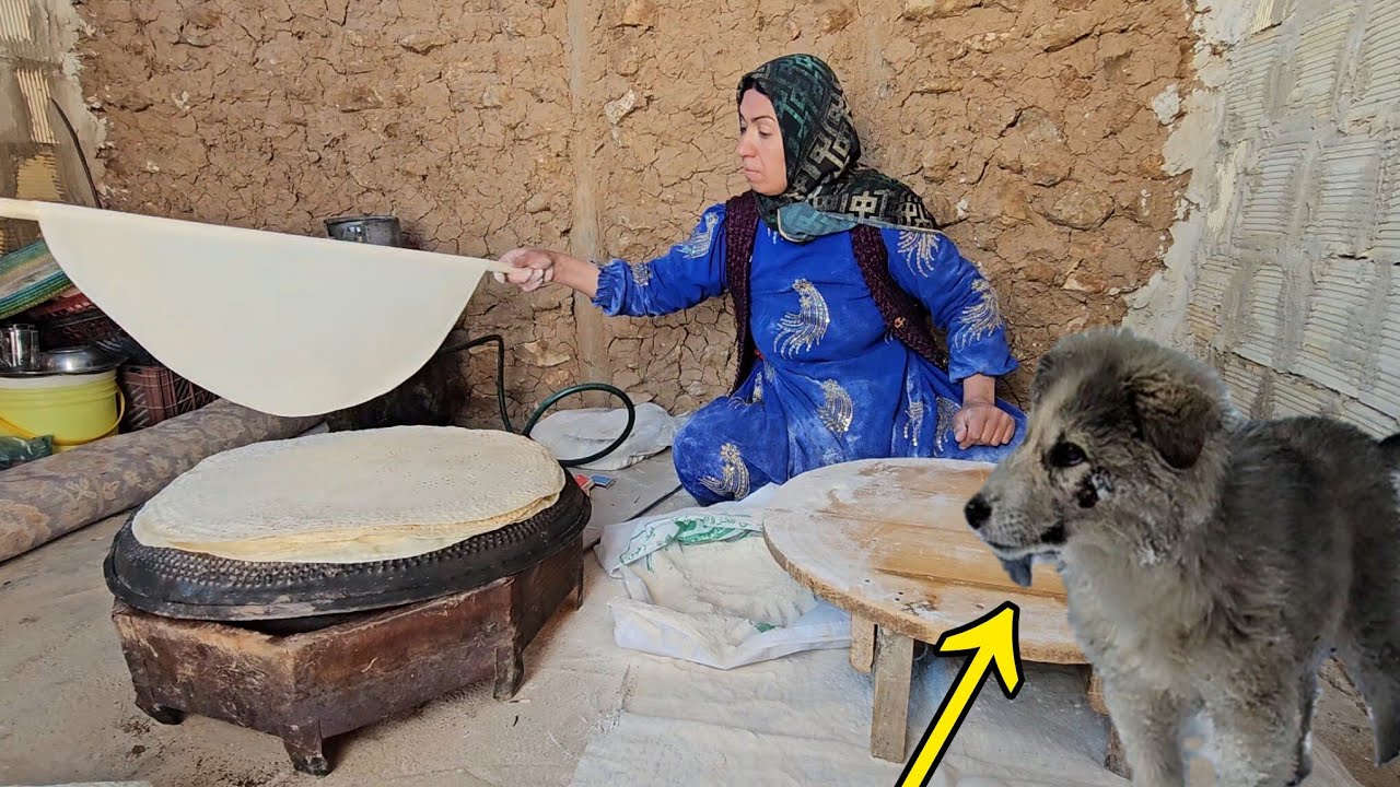 ✨Baking local bread🫓 with Taban: Delicious secrets of bread and milk🥛 for Poppy🐶