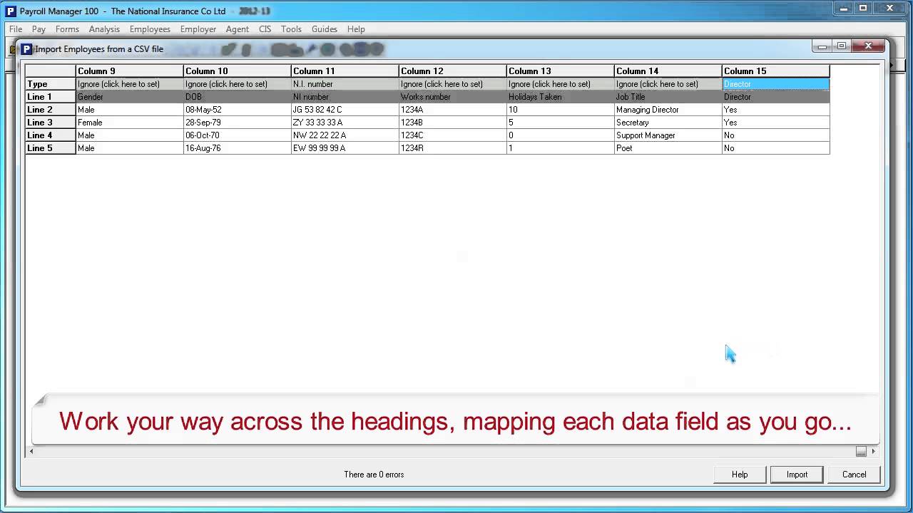 Importing Data Into Payroll Manager