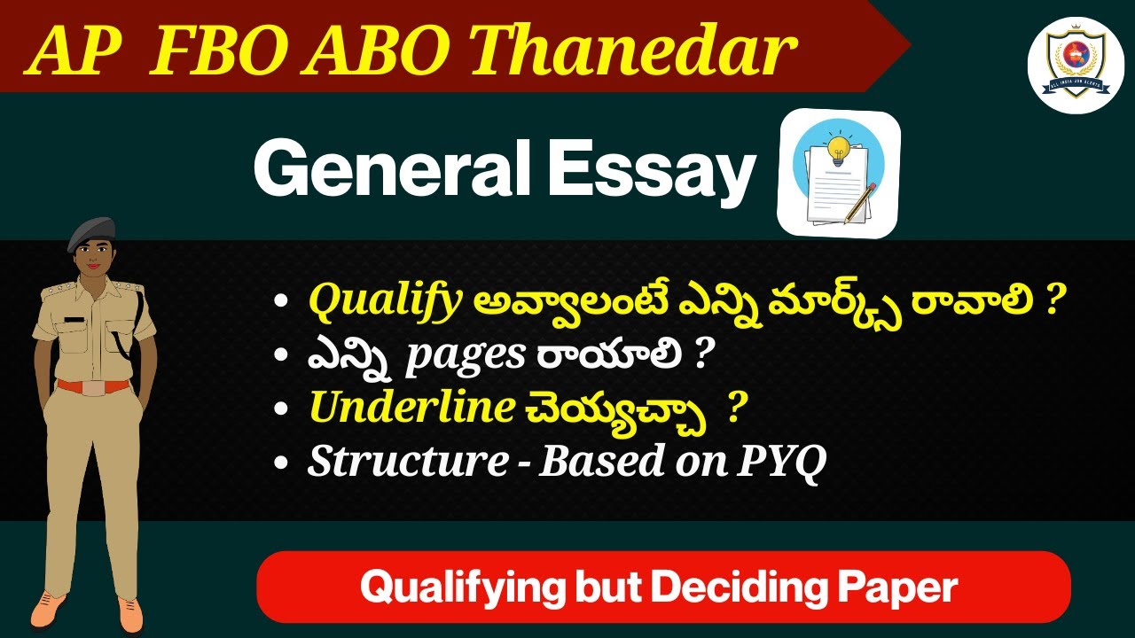 AP - FBO ABO Thanedar | General Essay | Cutoff  | How to Write #appsc #apnews #fbo#abo #mains#essay