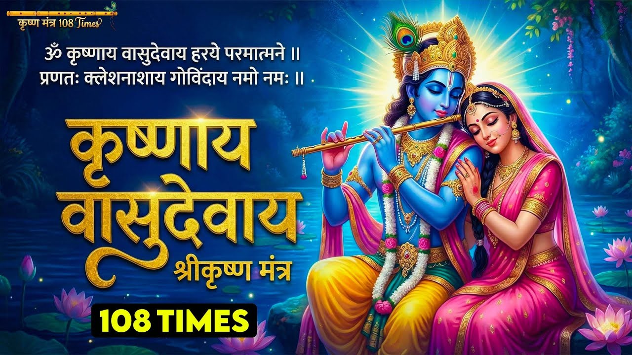 लोकप्रिय कृष्ण मंत्र ~ ॐ कृष्णाय वासुदेवाय हरये परमात्मने ~ Krishnaya Vasudevaya ~ Krishna Mantra