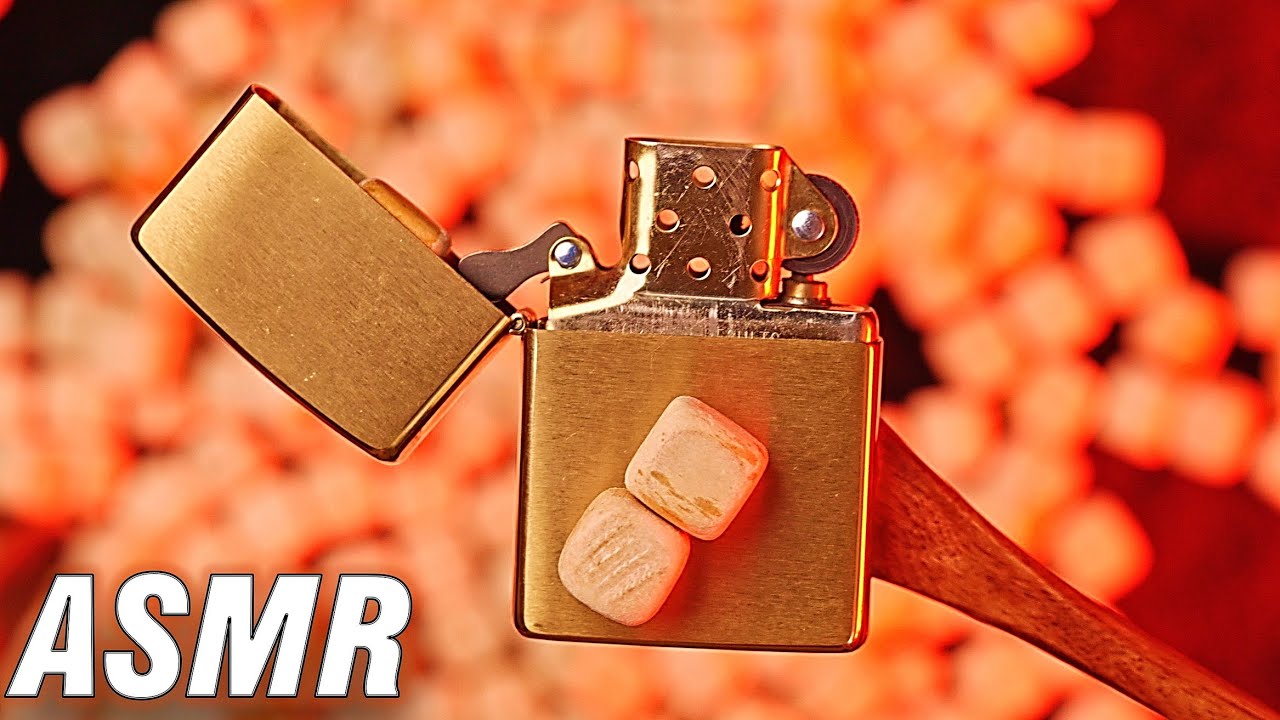 4K ASMR | 아늑한 나무 주사위 트리거 | 황동 라이터 | 105% 휴식과 수면!!!