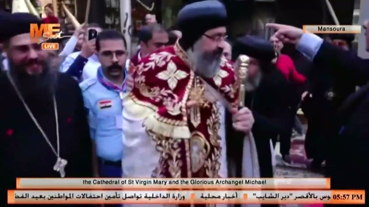 وصول نيافة أنبا أكسيوس أسقف إيبارشية المنصورة وتوابعها، في عشية تجليسة.
