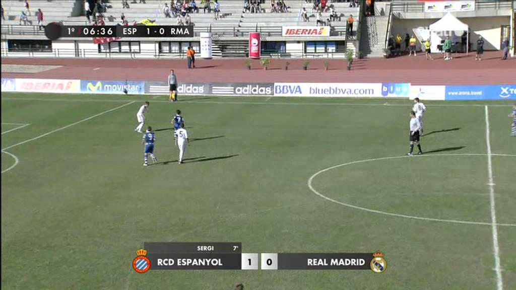 toeneo de futbol 7 alevin arona Espanyol - Real Madrid 1&ordm; parte 28/12/12.avi