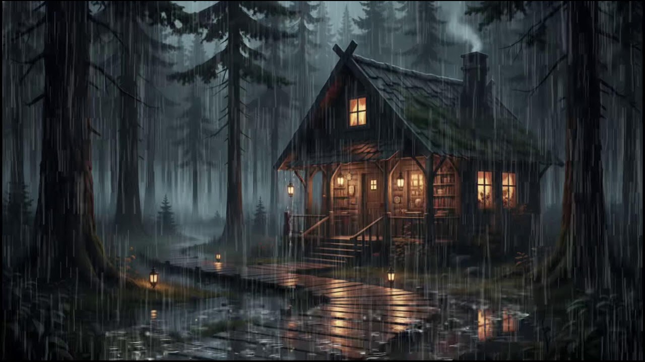 Forest Cabin After Rain 🌧 | Soft Rain Ambience for Deep, Peaceful Sleep and Relaxing Rain Nights