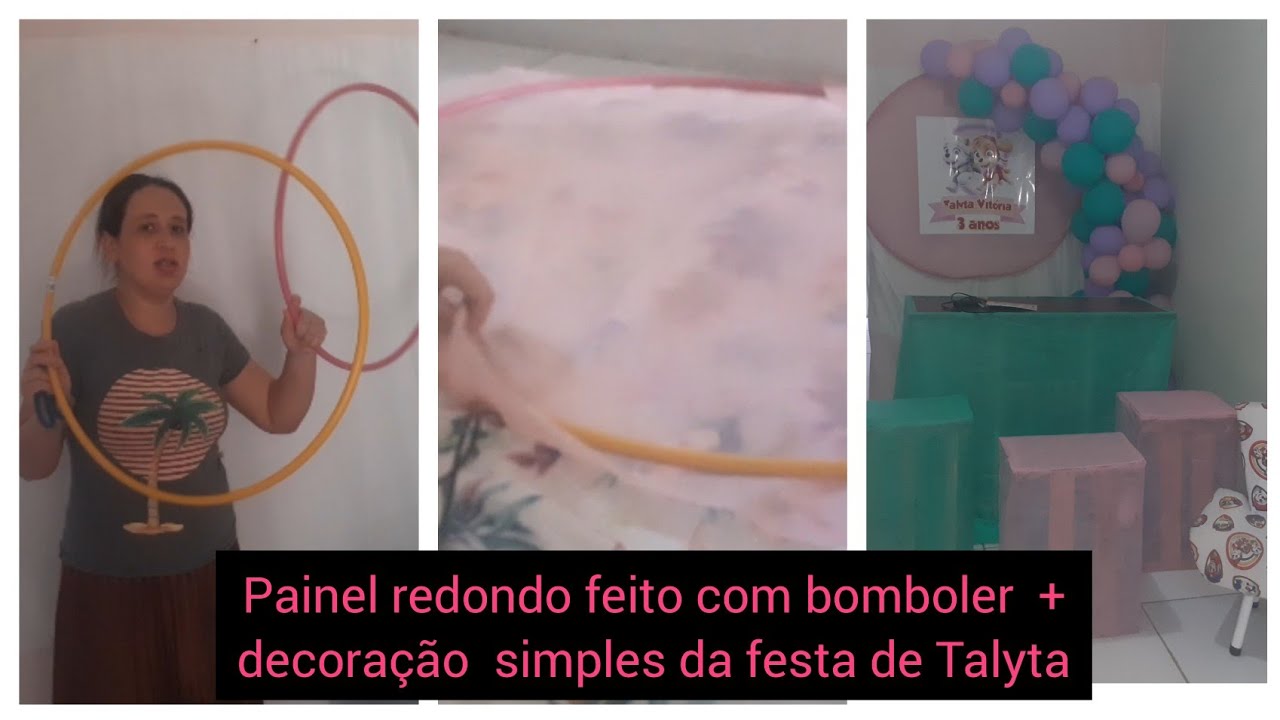 Decoração Skye e Everest/festa simples em casa+como faser painel redondo com bomboler e TNT(parte 4)