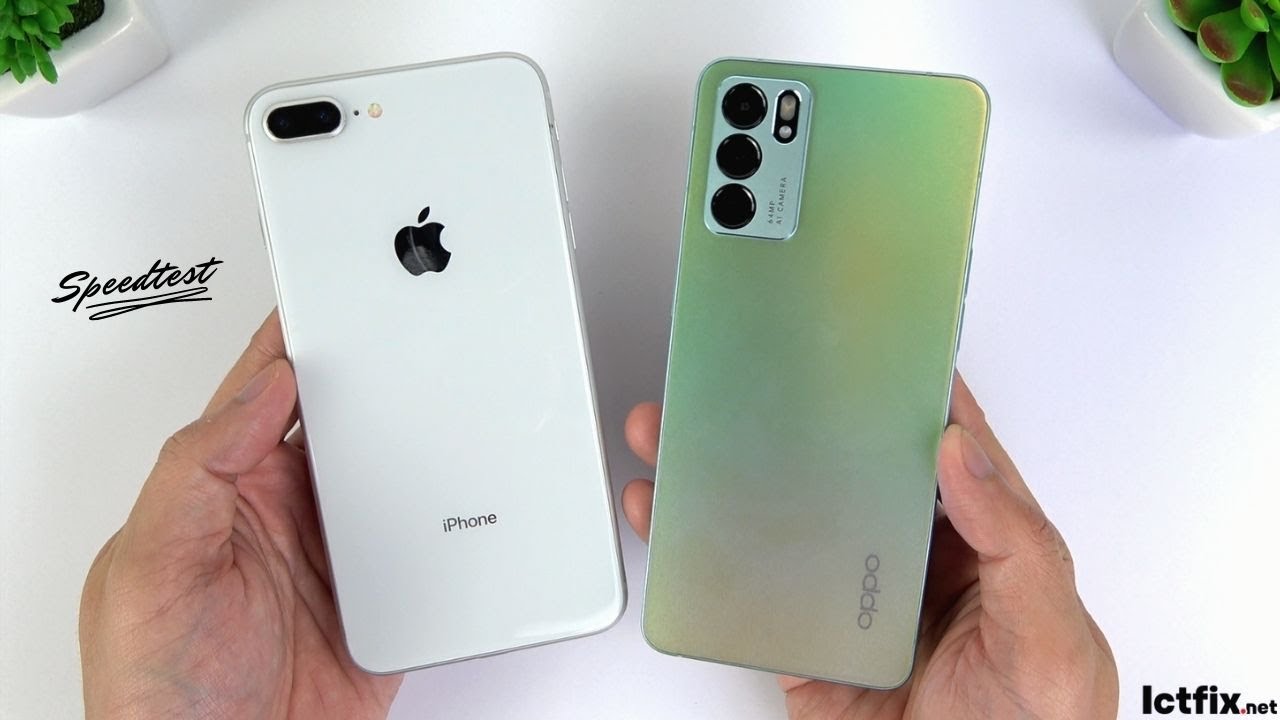 Oppo Reno 6 5G vs iPhone 8 Plus | Video test Display, SpeedTest, Camera Comparison