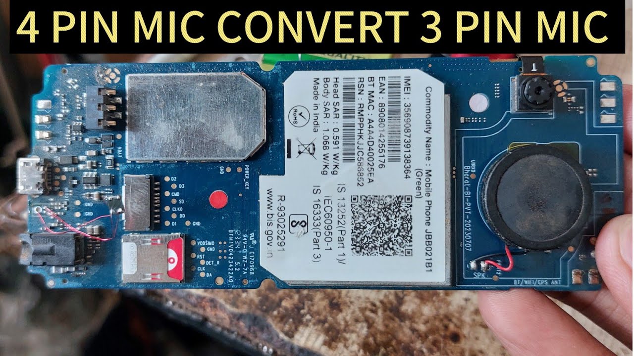 Jio Bharat B1 Mic Not Working | How to Convert 4 pin Mic in to 3 pin Mic