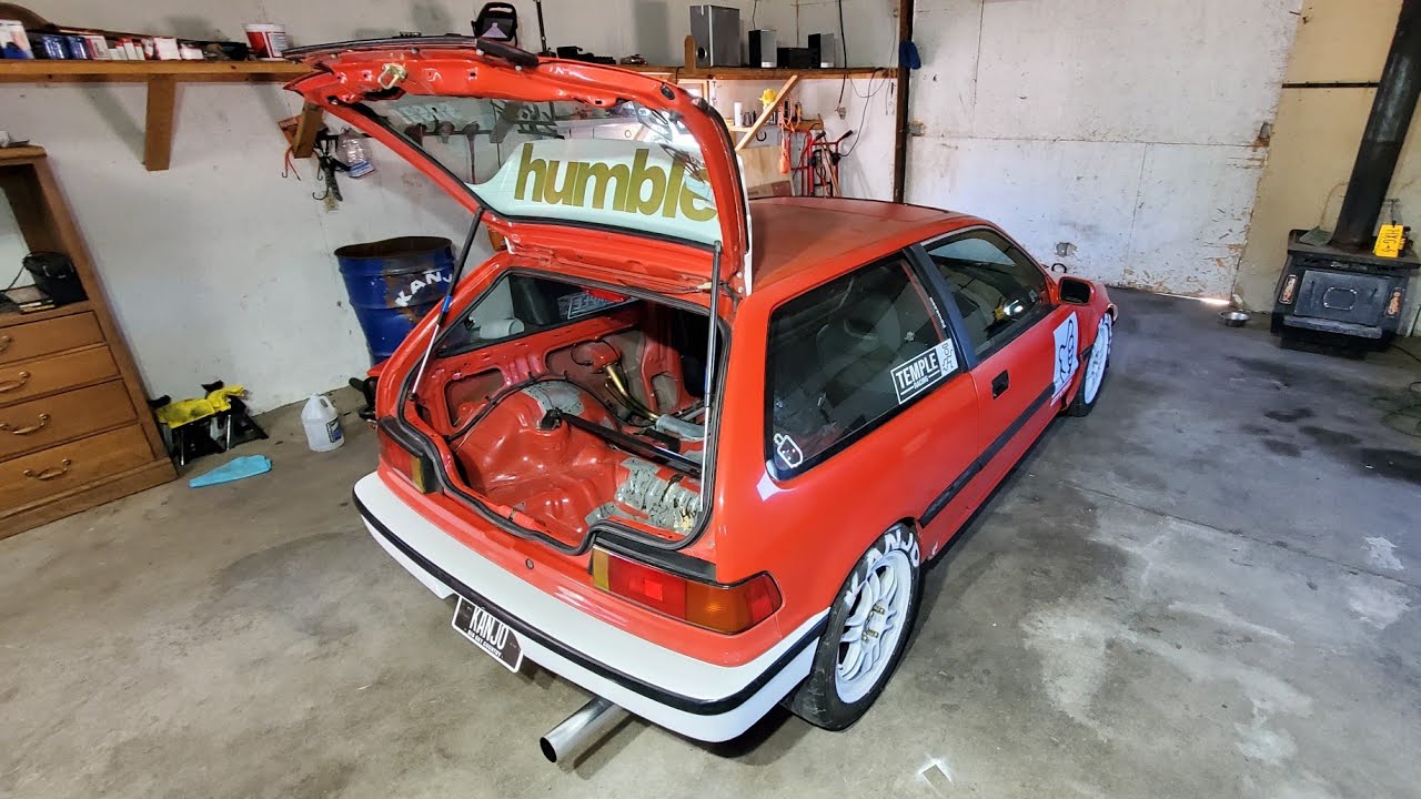 Dry ice Sound Deadening Removal, spot weld removal and Kanjo Tire Lettering on my B16 Kanjo EF Build