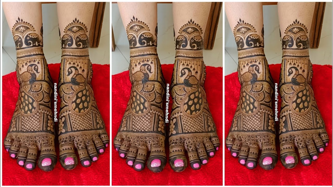 Bridal leg mehndi design | dulhan ke pairo me mehandi kaise lagaye | wedding dulhan mehendi 2024