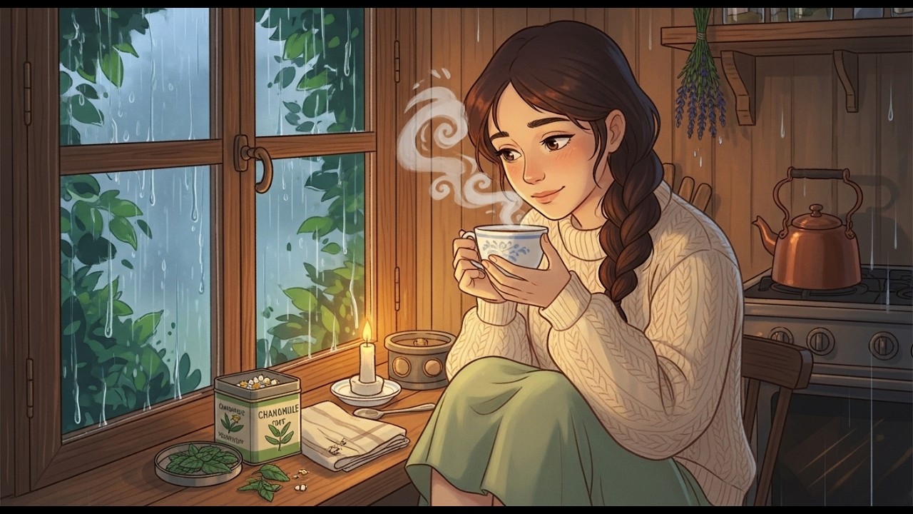 A Rainy Afternoon in a Countryside Kitchen — Brewing Tea and Quiet Thoughts  #anime