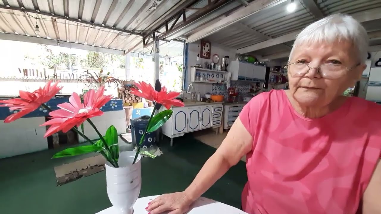Margaridas Duplas com Garrafas pet | Vó Neide e suas pets 
