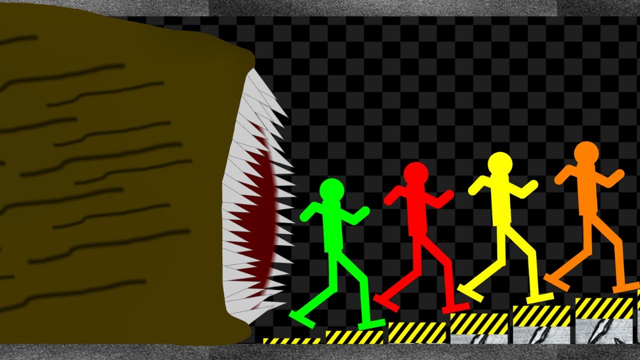 Survival Stickman Race - Run From Worm Eater