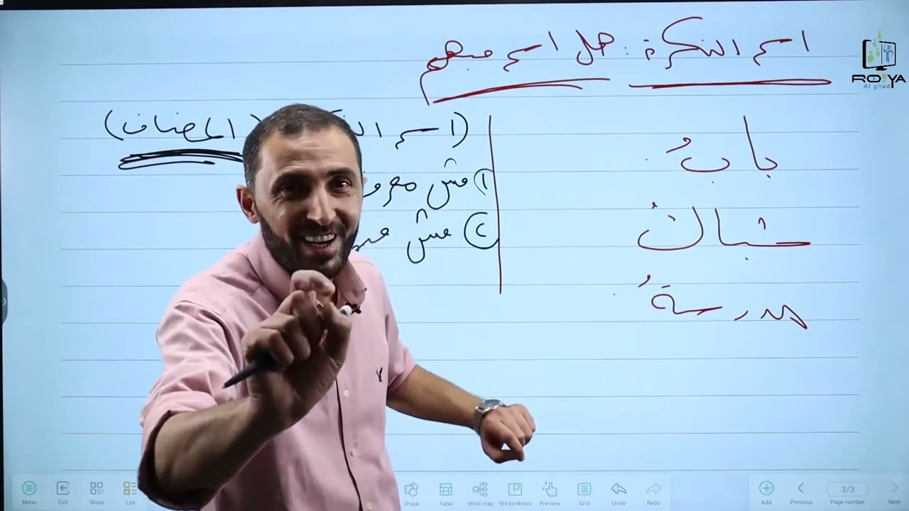 اقسام الكلام  - اللغة العربية توجيهي 2006- الأستاذ عبدالرحمن أبو نواس (التأسيس)