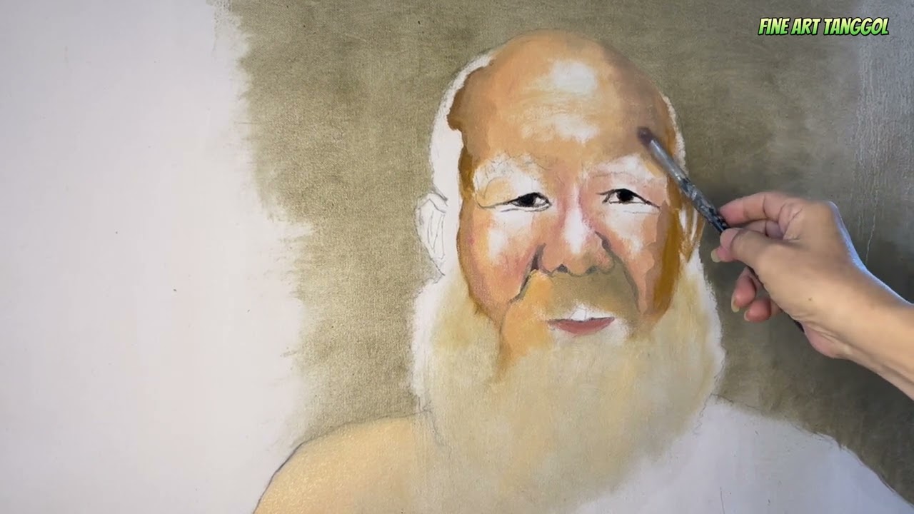 Melukis SUKONG Oil Portrait Painting Venerable Ashin Jinarakkhita Buddhist Painting #buddhism #印尼佛画