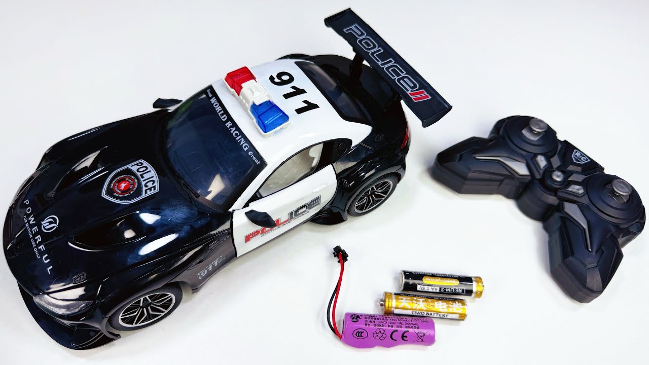 Unboxing RC Remote control police car, spray equation, remote control jeep, electric duckling